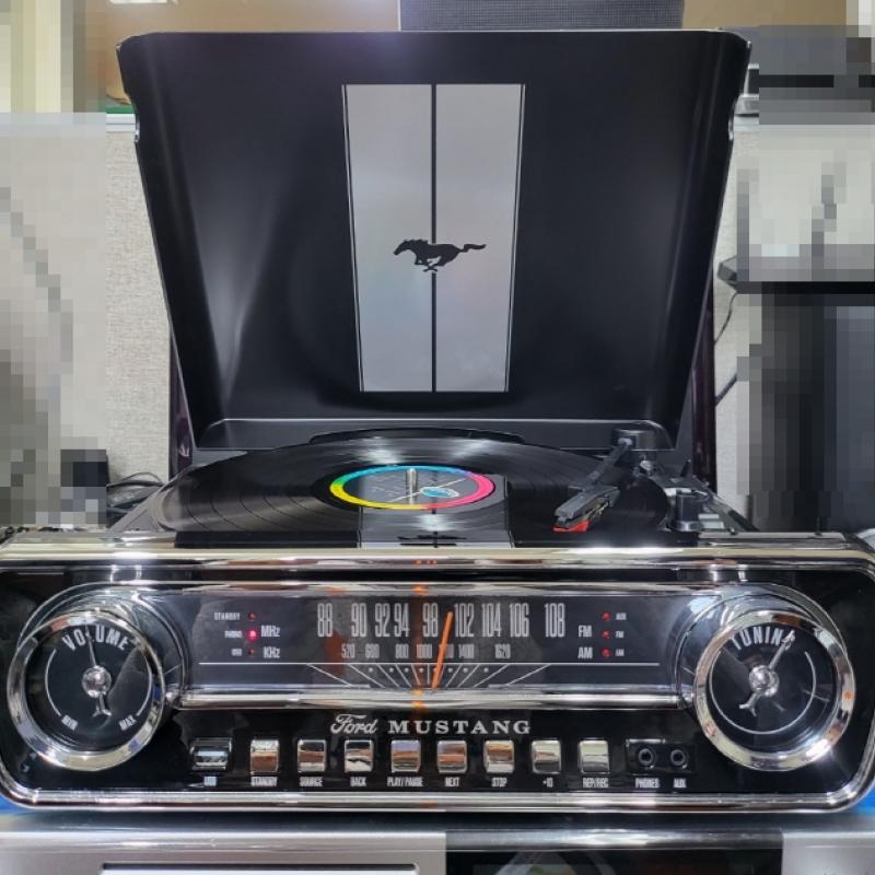 LP플레이어 아이온 머스탱 LP 미국 포드 레코더 빈티지 4-in-1 classic-car-styled Music Center